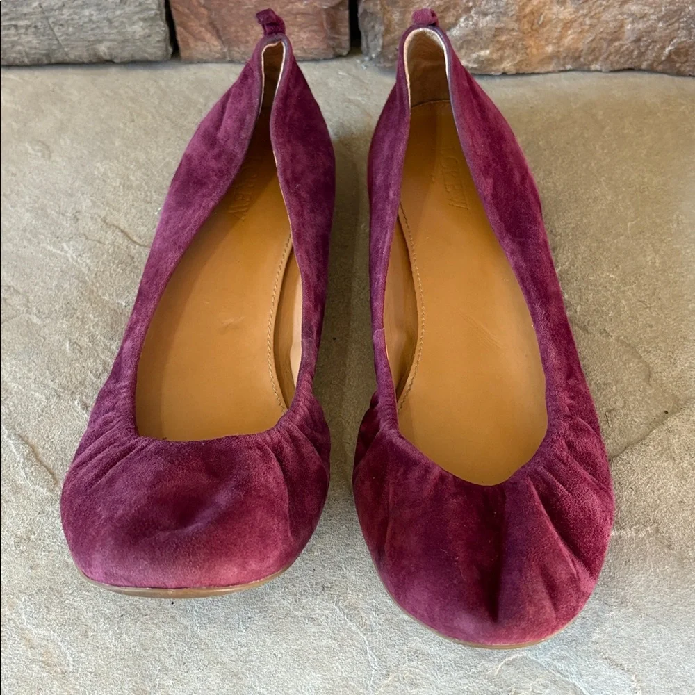 J Crew sz 9.5 plum colored suede flats